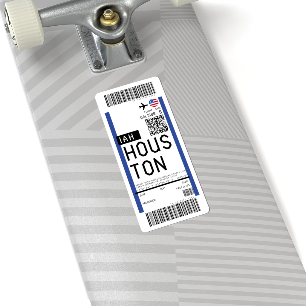 George Bush Intercontinental Airport (IAH) Boarding Pass Sticker — Travel Luggage Decal