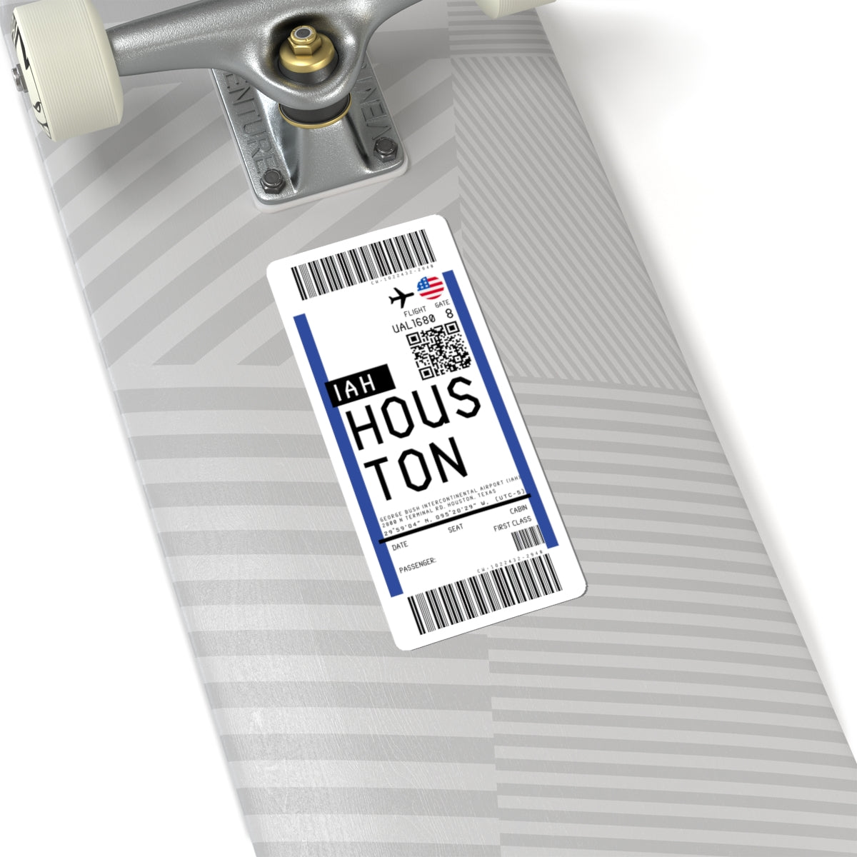 George Bush Intercontinental Airport (IAH) Boarding Pass Sticker — Travel Luggage Decal