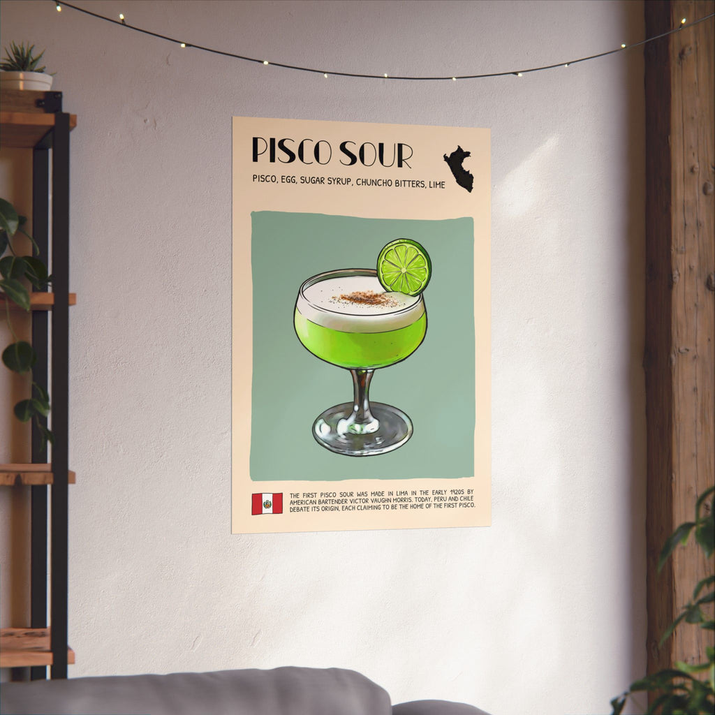 Pisco Sour Poster — Peruvian Cocktail Art Print