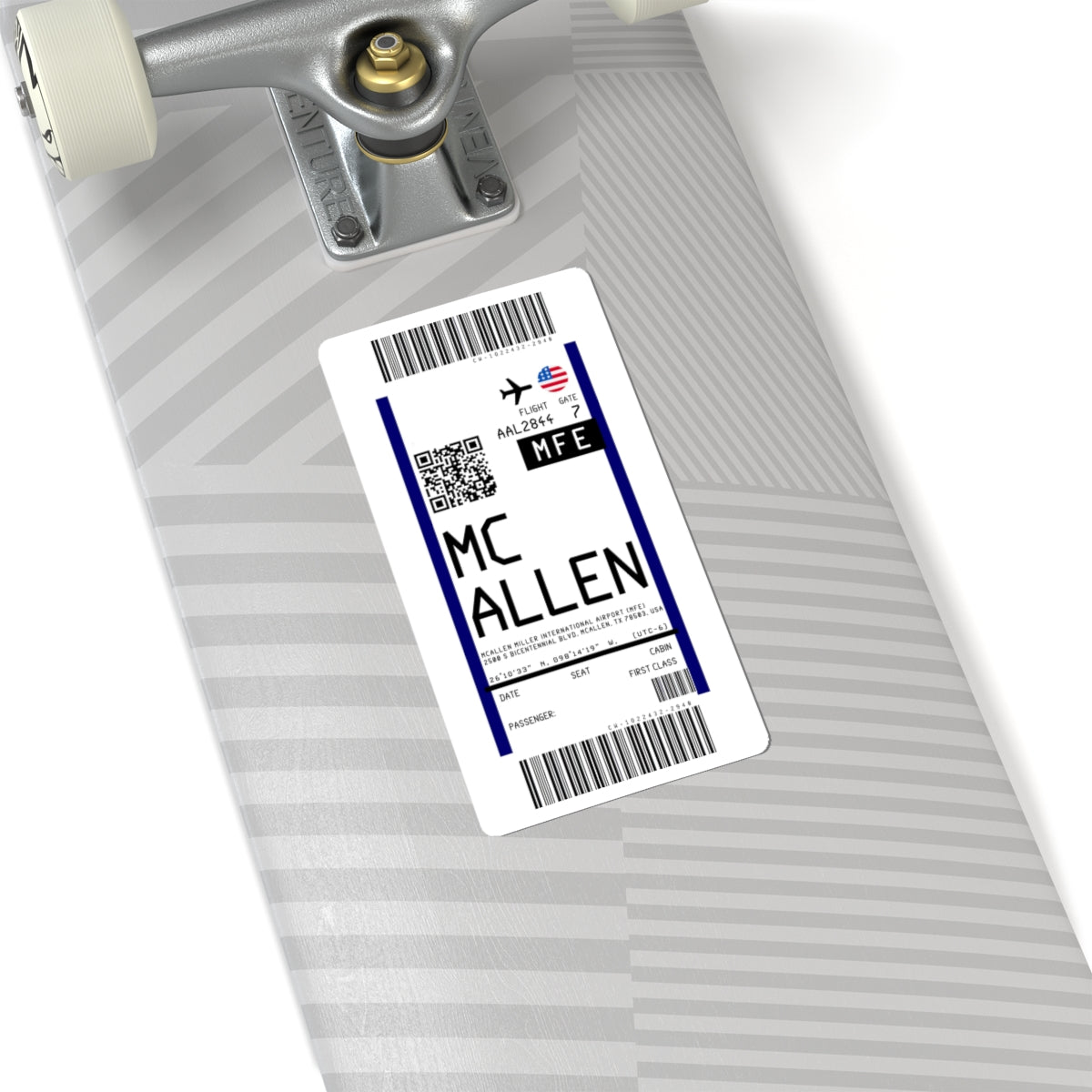 McAllen Miller International Airport (MFE) Boarding Pass Sticker — Travel Luggage Decal
