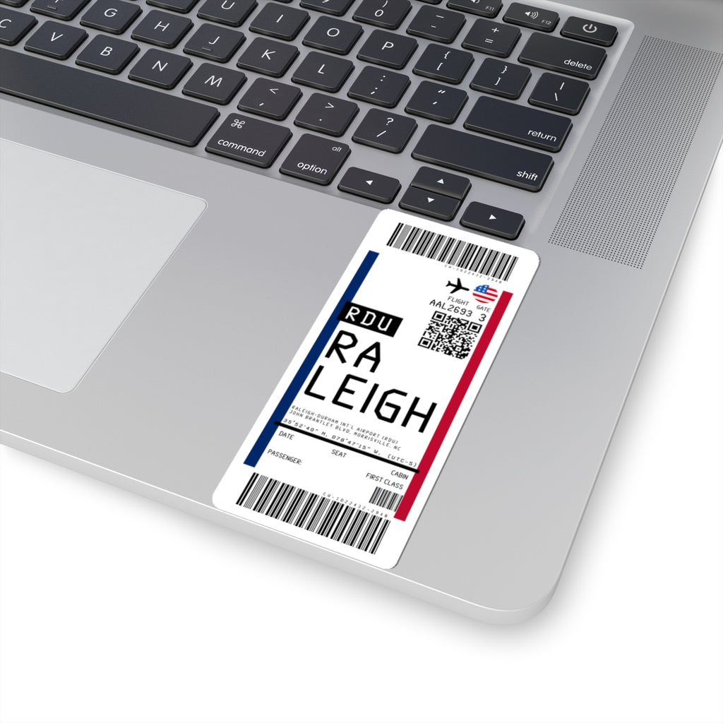Raleigh-Durham International Airport (RDU) Boarding Pass Sticker — Travel Luggage Decal