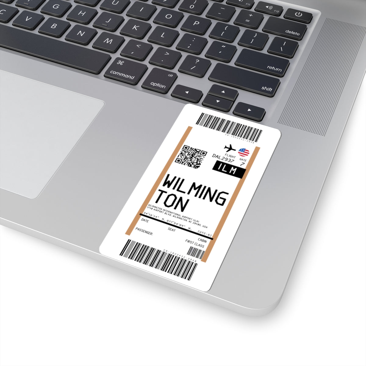 Wilmington International Airport (ILM) Boarding Pass Sticker — Travel Luggage Decal