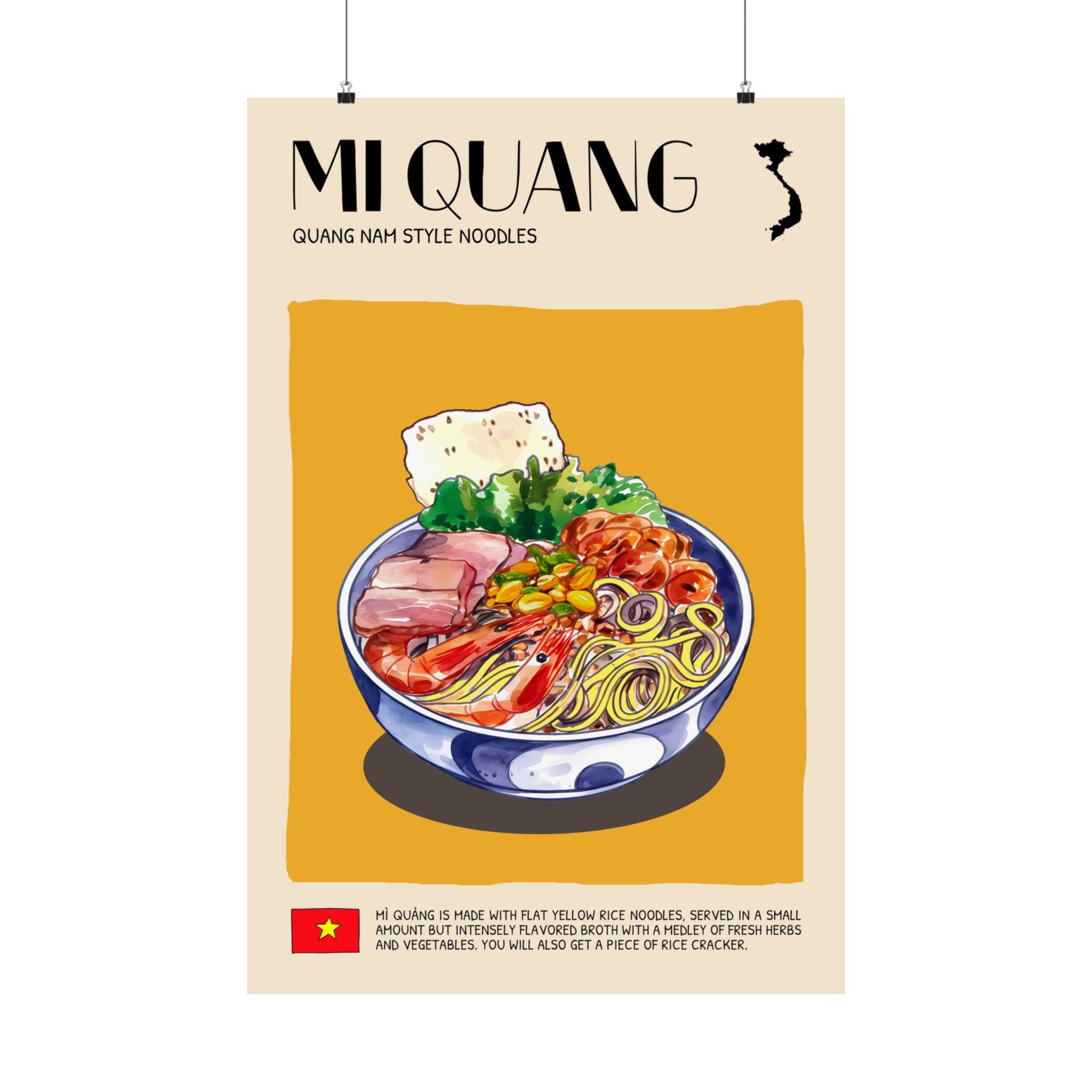 Mi Quang Matte Poster — Vietnamese Food Kitchen Art