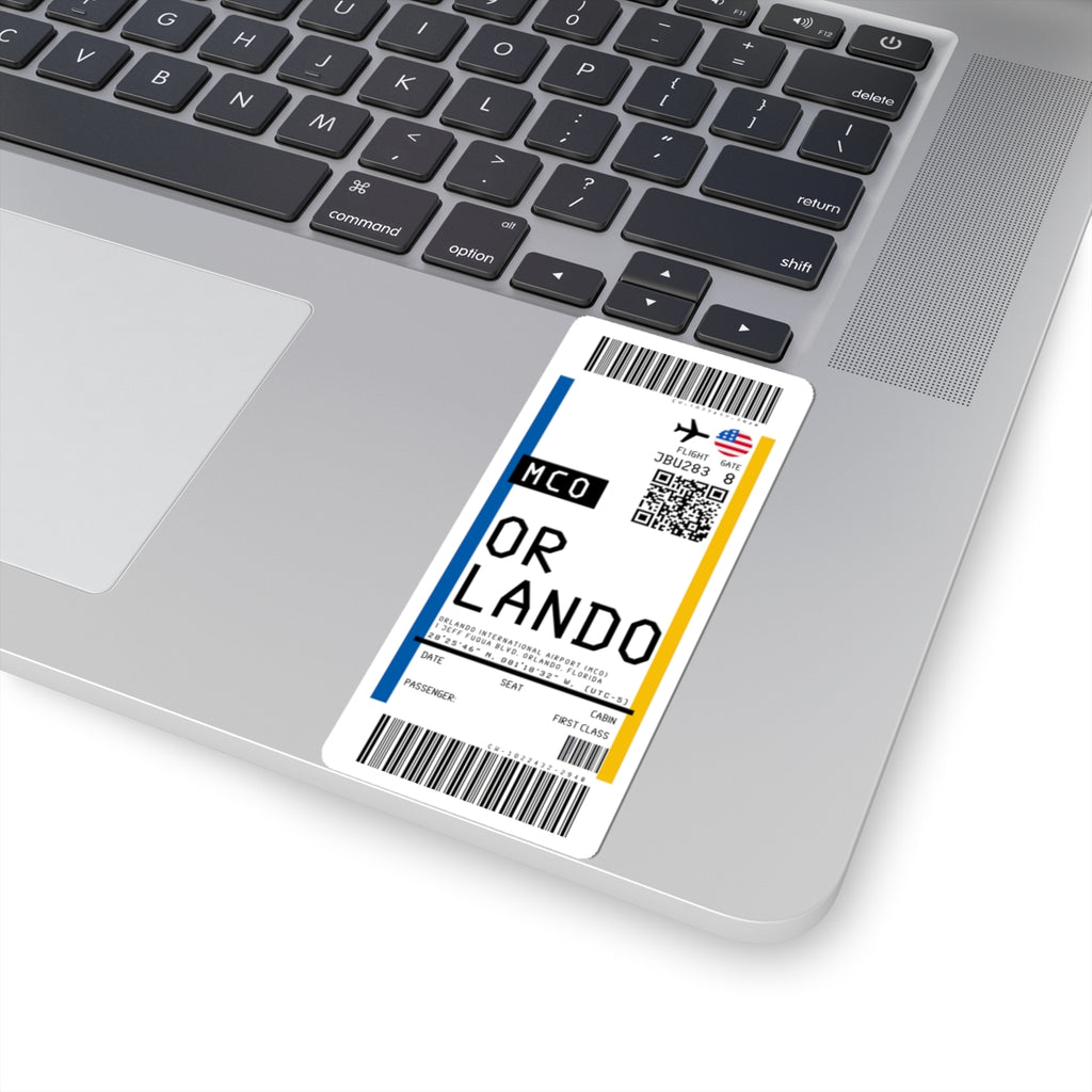 Orlando International Airport (MCO) Boarding Pass Sticker — Travel Luggage Decal