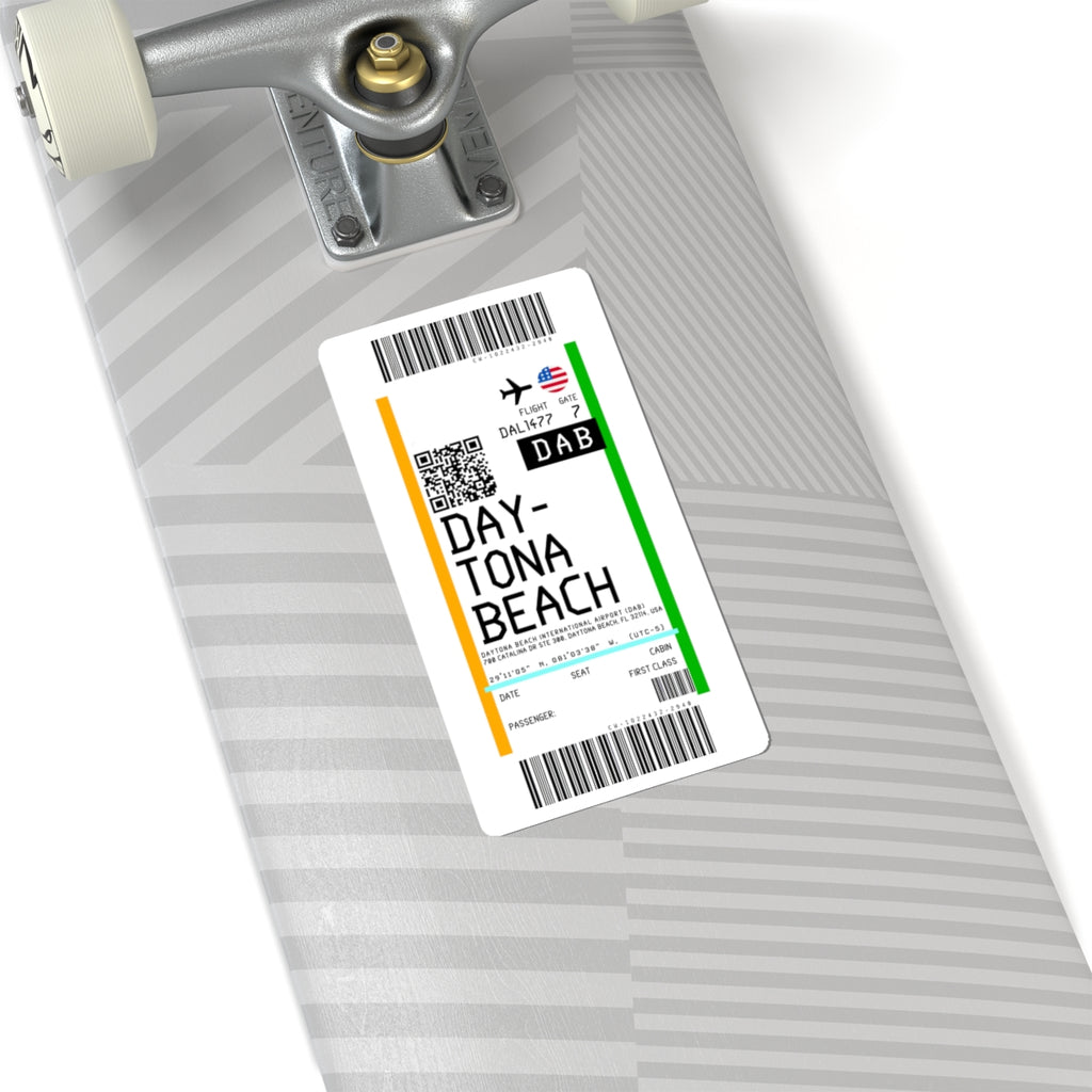 Daytona Beach International Airport (DAB) Boarding Pass Sticker — Travel Luggage Decal