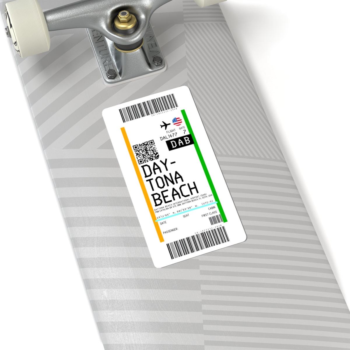 Daytona Beach International Airport (DAB) Boarding Pass Sticker — Travel Luggage Decal