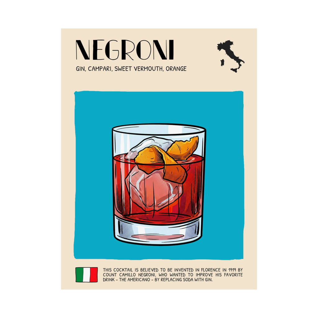 Negroni Poster — Italian Cocktail Art Print