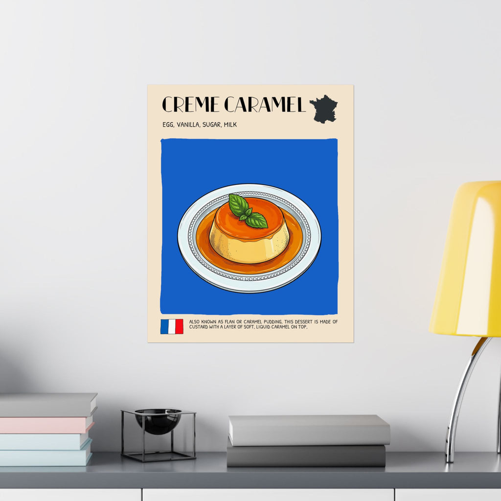 Creme Caramel Poster —  Kitchen Art Vertical Matte Print