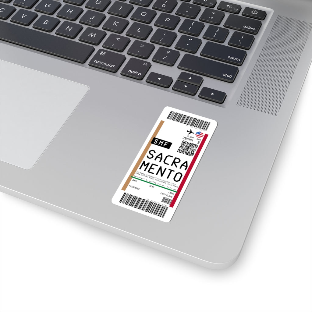Sacramento International Airport (SMF) Boarding Pass Sticker — Travel Luggage Decal