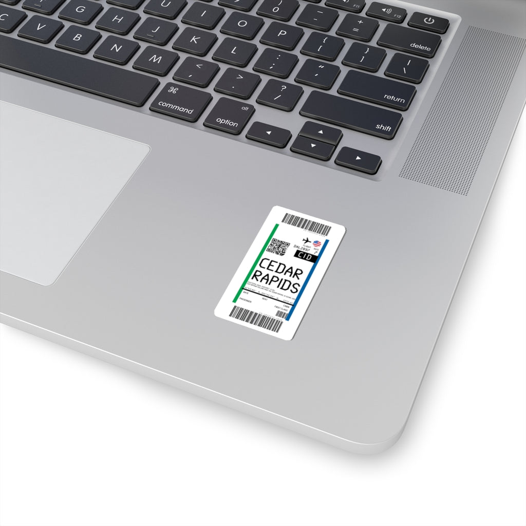 Eastern Iowa Airport (CID) Boarding Pass Sticker — Travel Luggage Decal