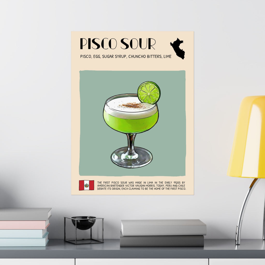 Pisco Sour Poster — Peruvian Cocktail Art Print