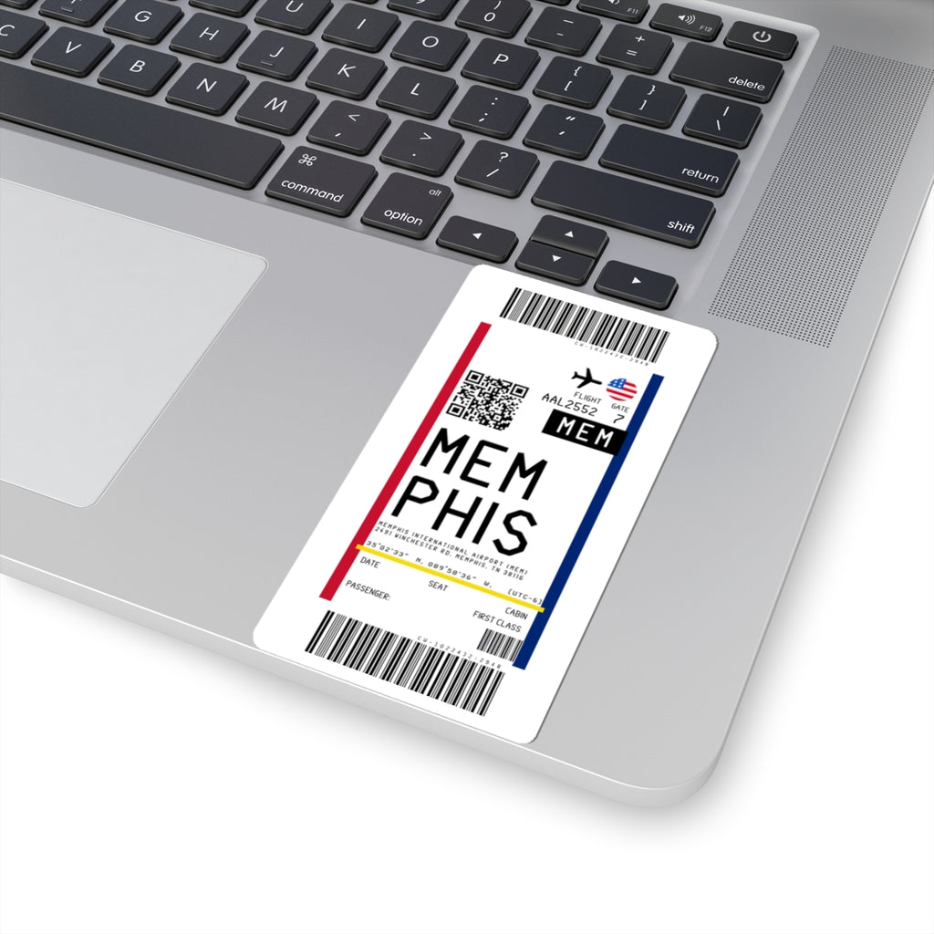 Memphis International Airport (MEM) Boarding Pass Sticker — Travel Luggage Decal