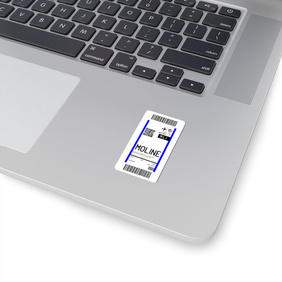 Quad Cities International Airport (MLI) Boarding Pass Sticker — Travel Luggage Decal