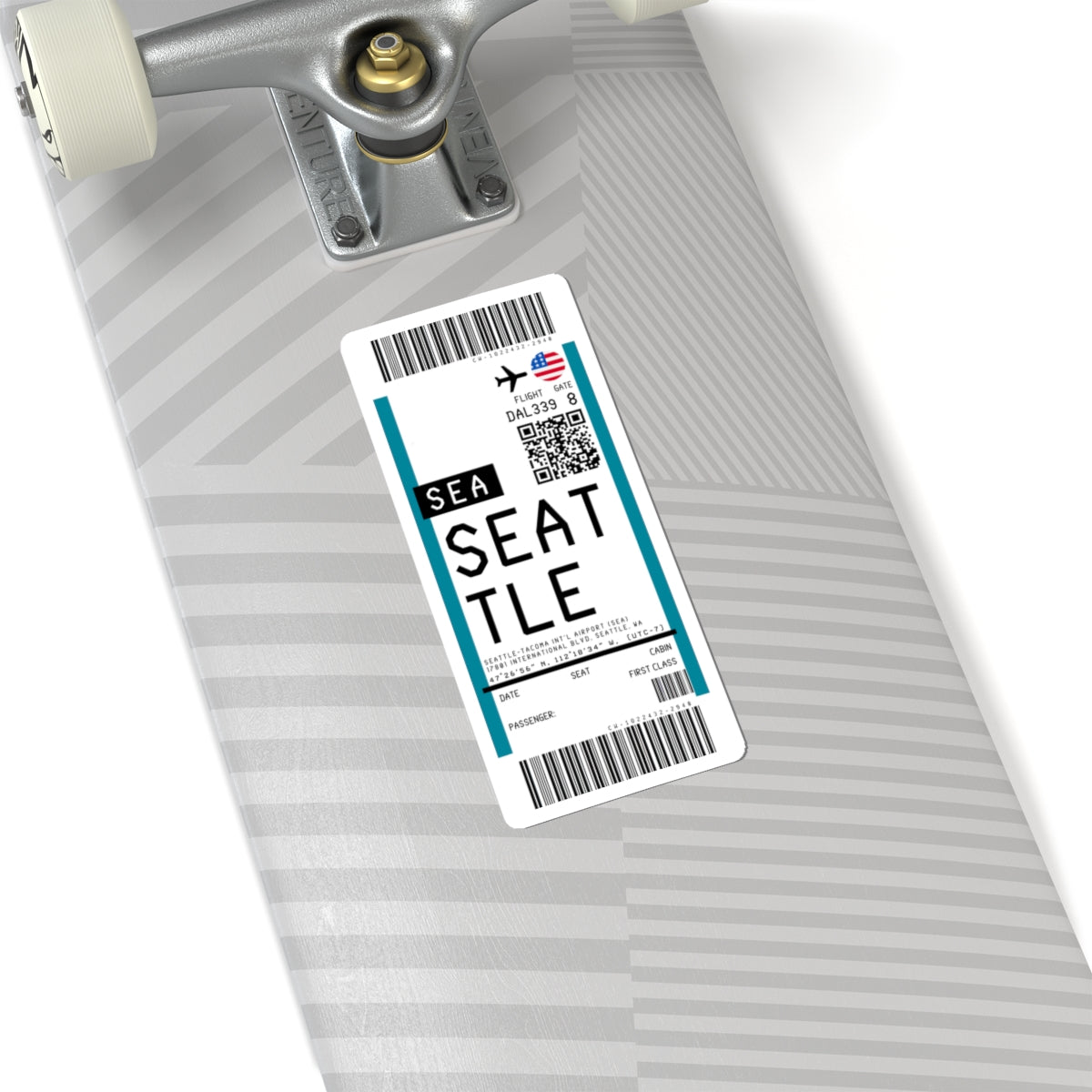 Seattle-Tacoma International Airport (SEA) Boarding Pass Sticker — Travel Luggage Decal