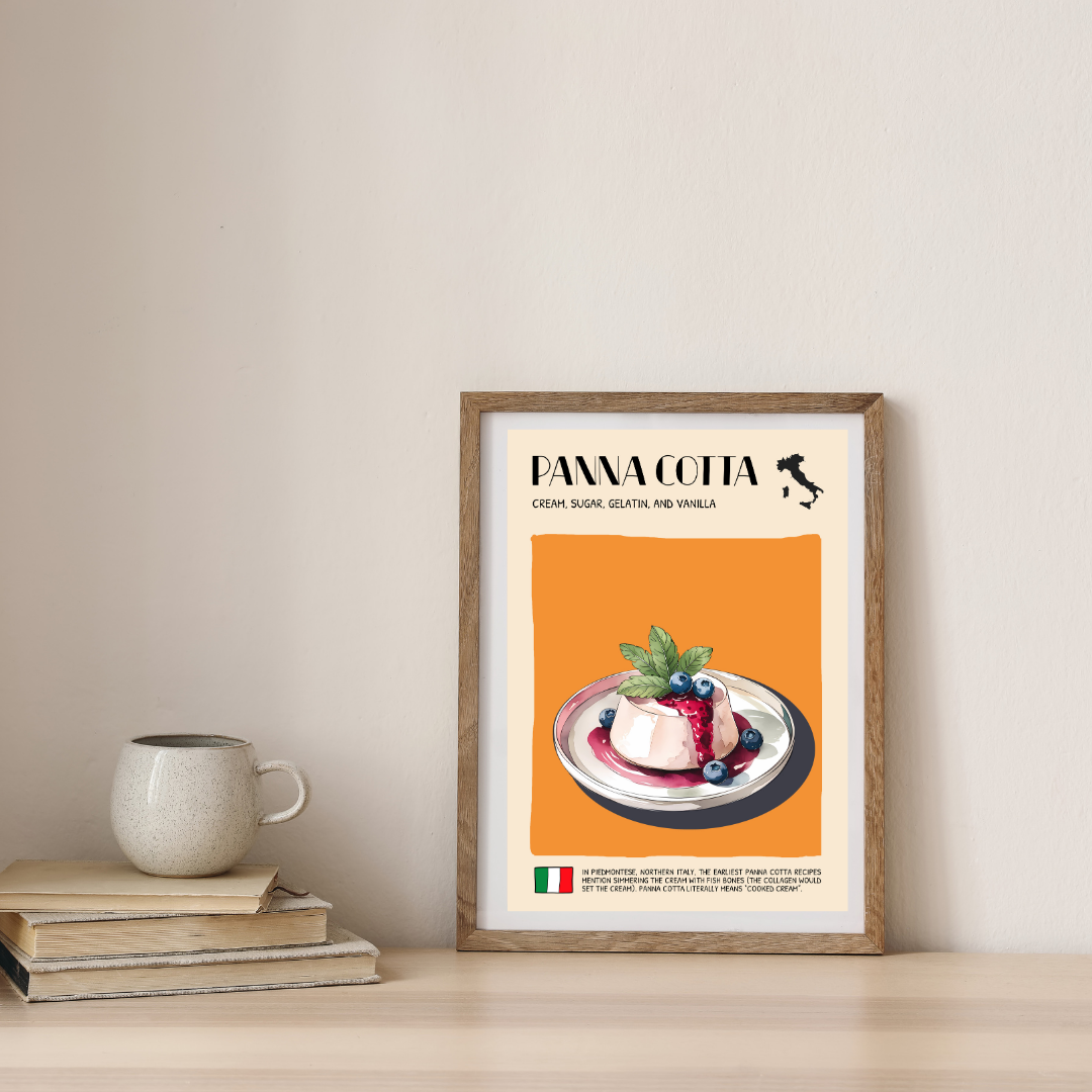DIGITAL POSTER - ITALIAN FOOD ART - Panna Cotta