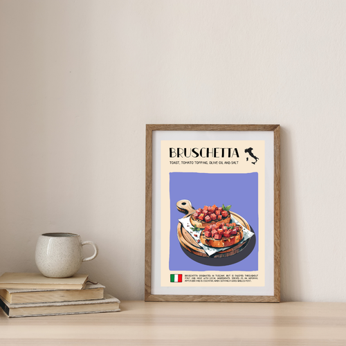DIGITAL POSTER - ITALIAN FOOD ART - BRUSCHETTA