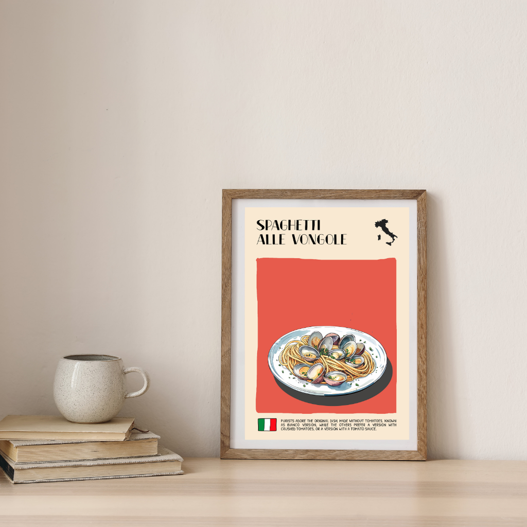 DIGITAL POSTER - ITALIAN FOOD ART - Spaghetti alle Vongole