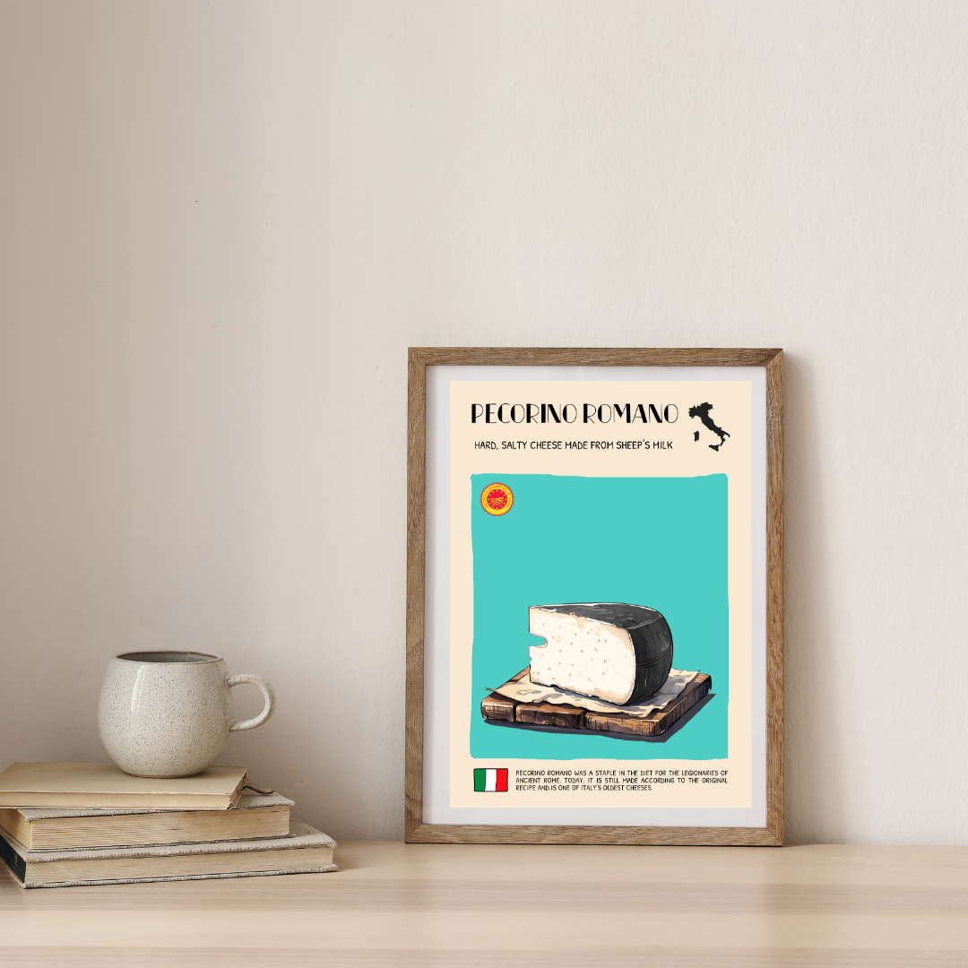DIGITAL POSTER - ITALIAN FOOD ART -  Pecorino Romano