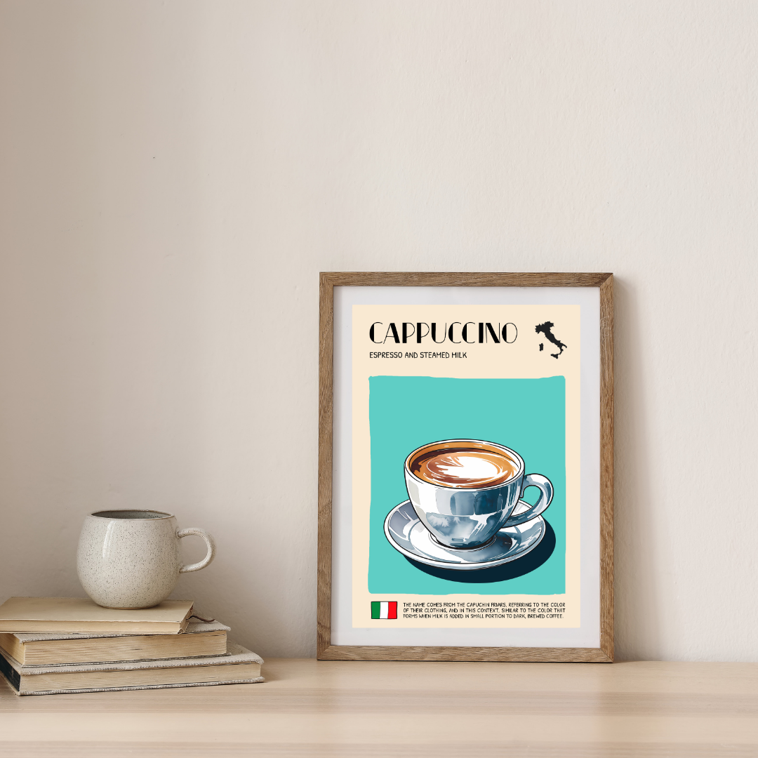 DIGITAL POSTER - ITALIAN FOOD ART - CAPPUCCINO