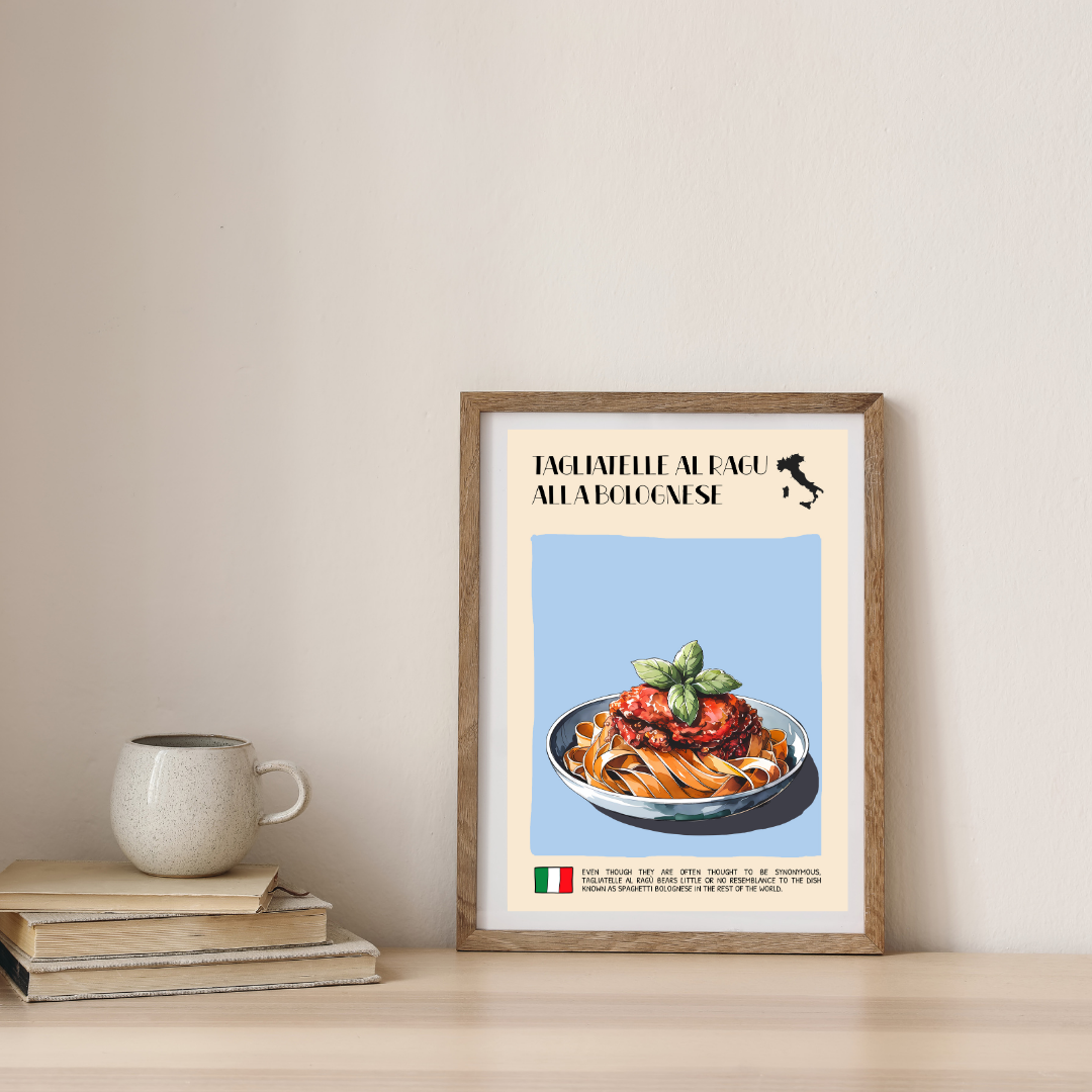 DIGITAL POSTER - ITALIAN FOOD ART - TAGLIATELLE AL RAGU ALLA BOLOGNESE