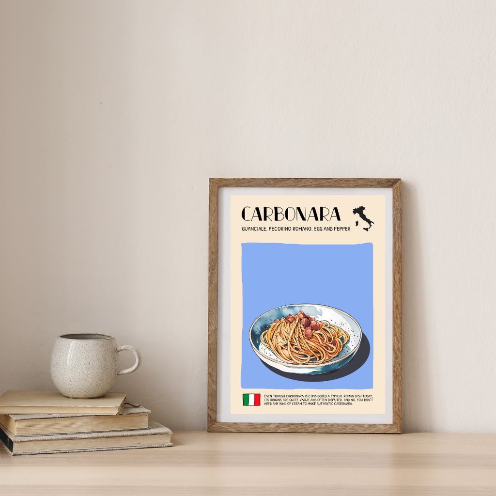 DIGITAL POSTER - ITALIAN FOOD ART - Carbonara