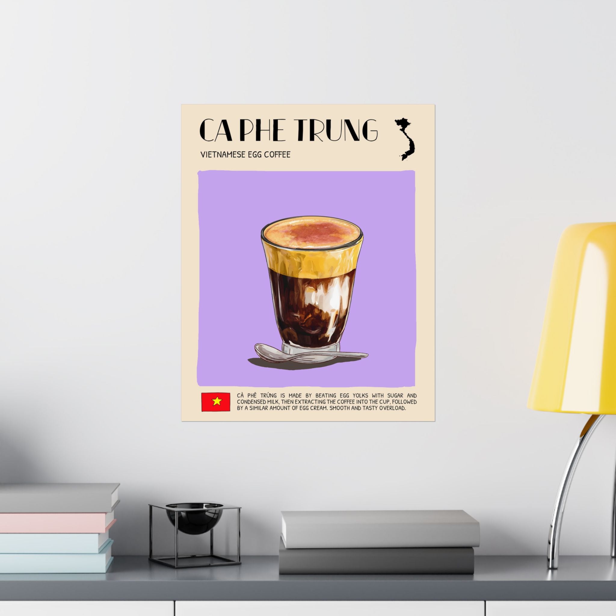 Ca Phe Trung Matte Poster — Vietnamese Food Kitchen Art