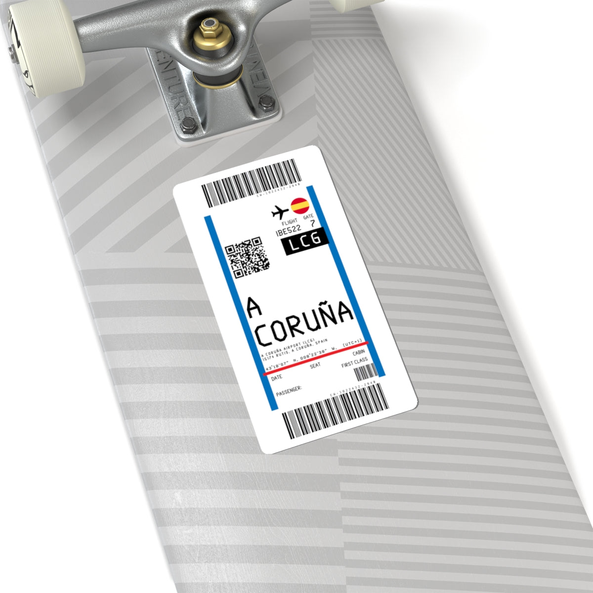 A Coruña Airport (LCG) Boarding Pass Sticker — Travel Luggage Decal