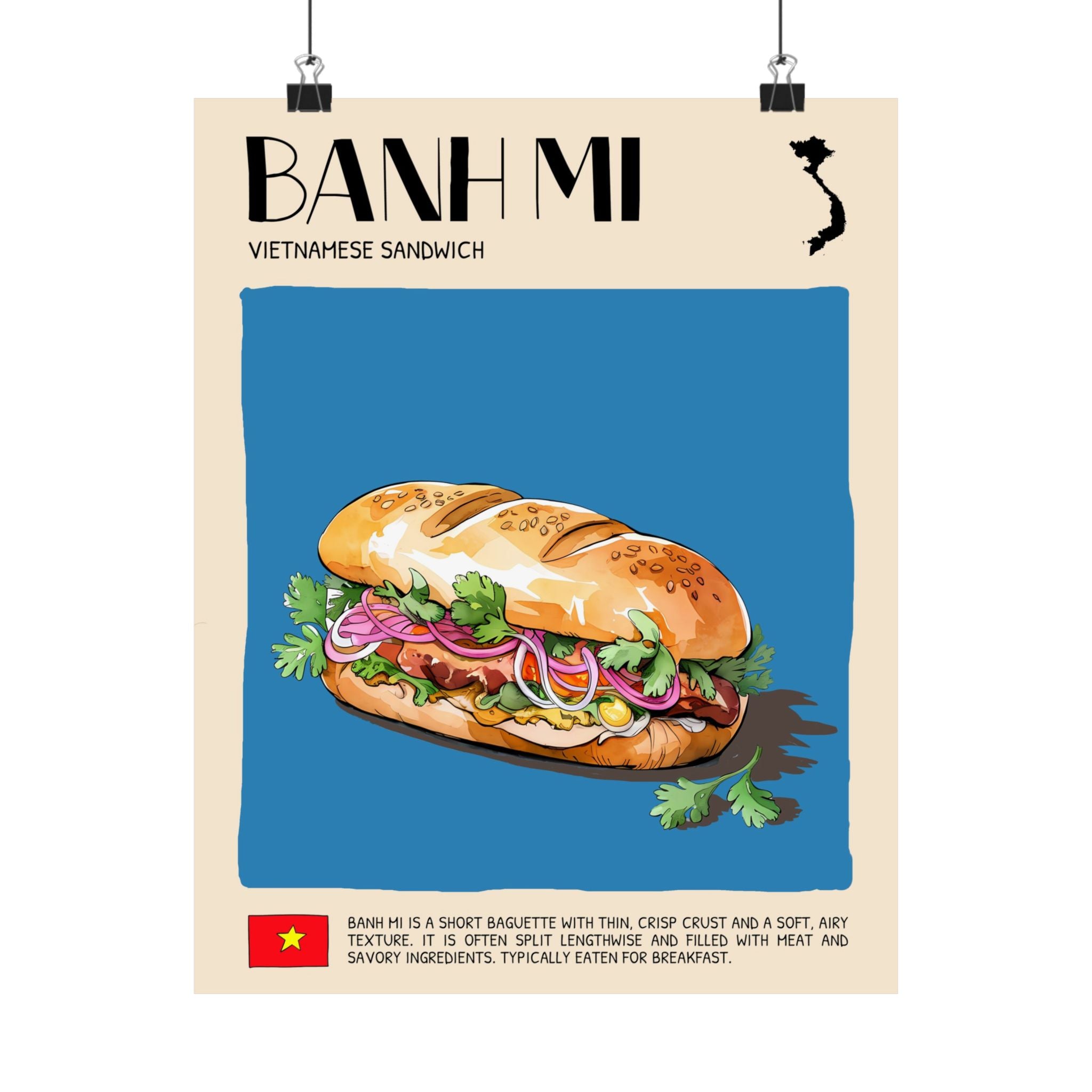 Banh Mi Matte Poster — Vietnamese Food Kitchen Art