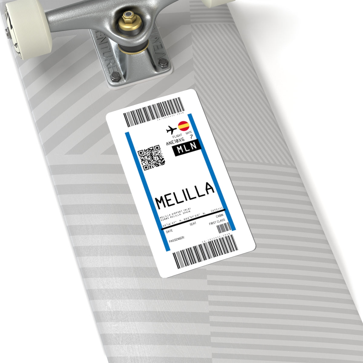 Melilla Airport (MLN) Boarding Pass Sticker — Travel Luggage Decal