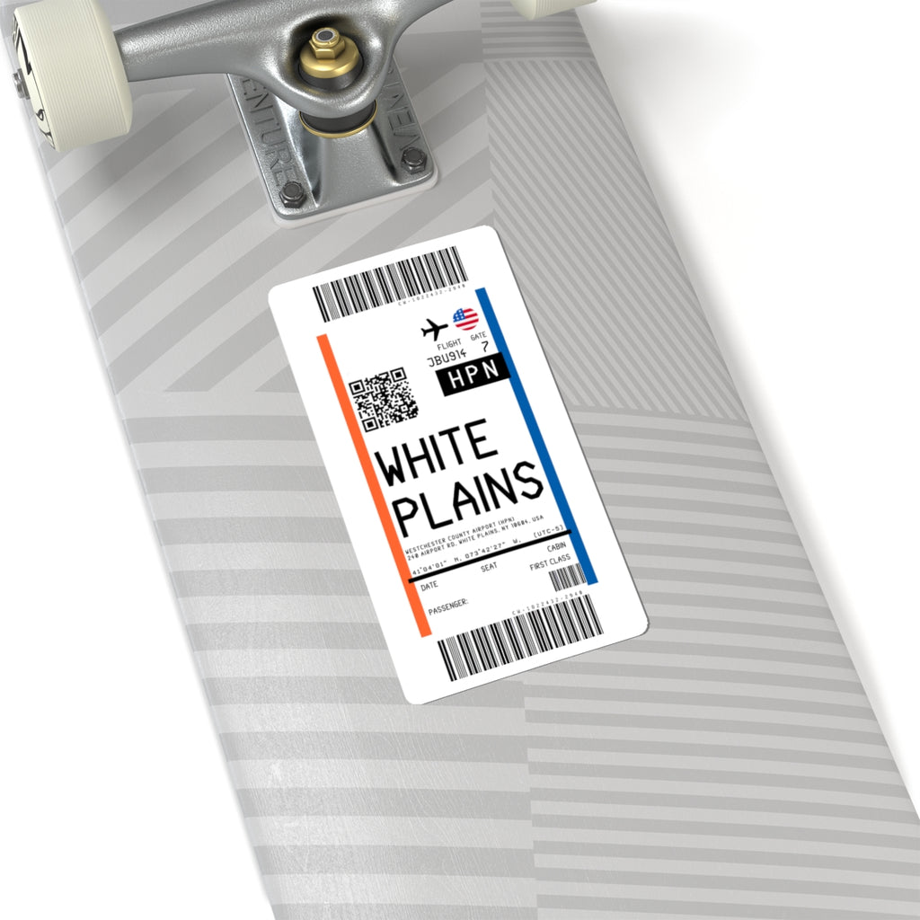 Westchester County Airport (HPN) Boarding Pass Sticker — Travel Luggage Decal