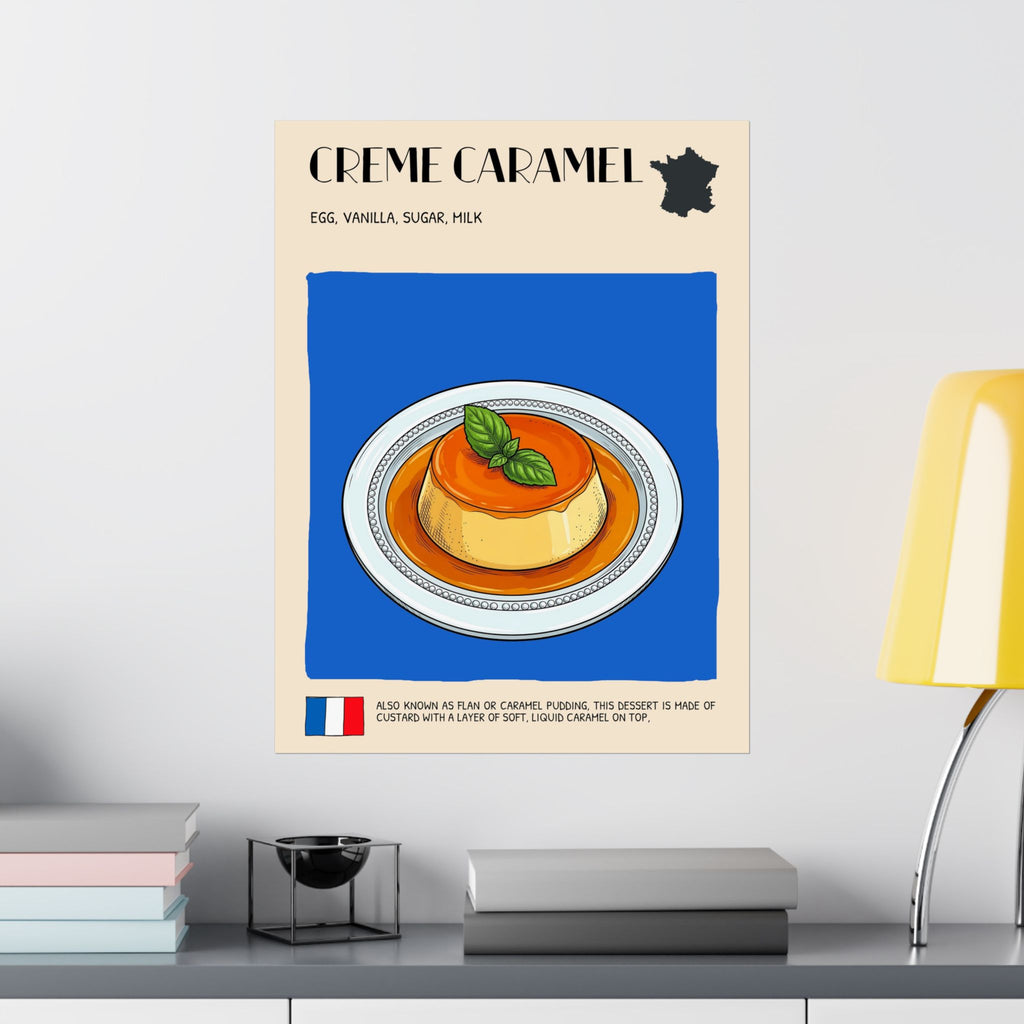 Creme Caramel Poster —  Kitchen Art Vertical Matte Print