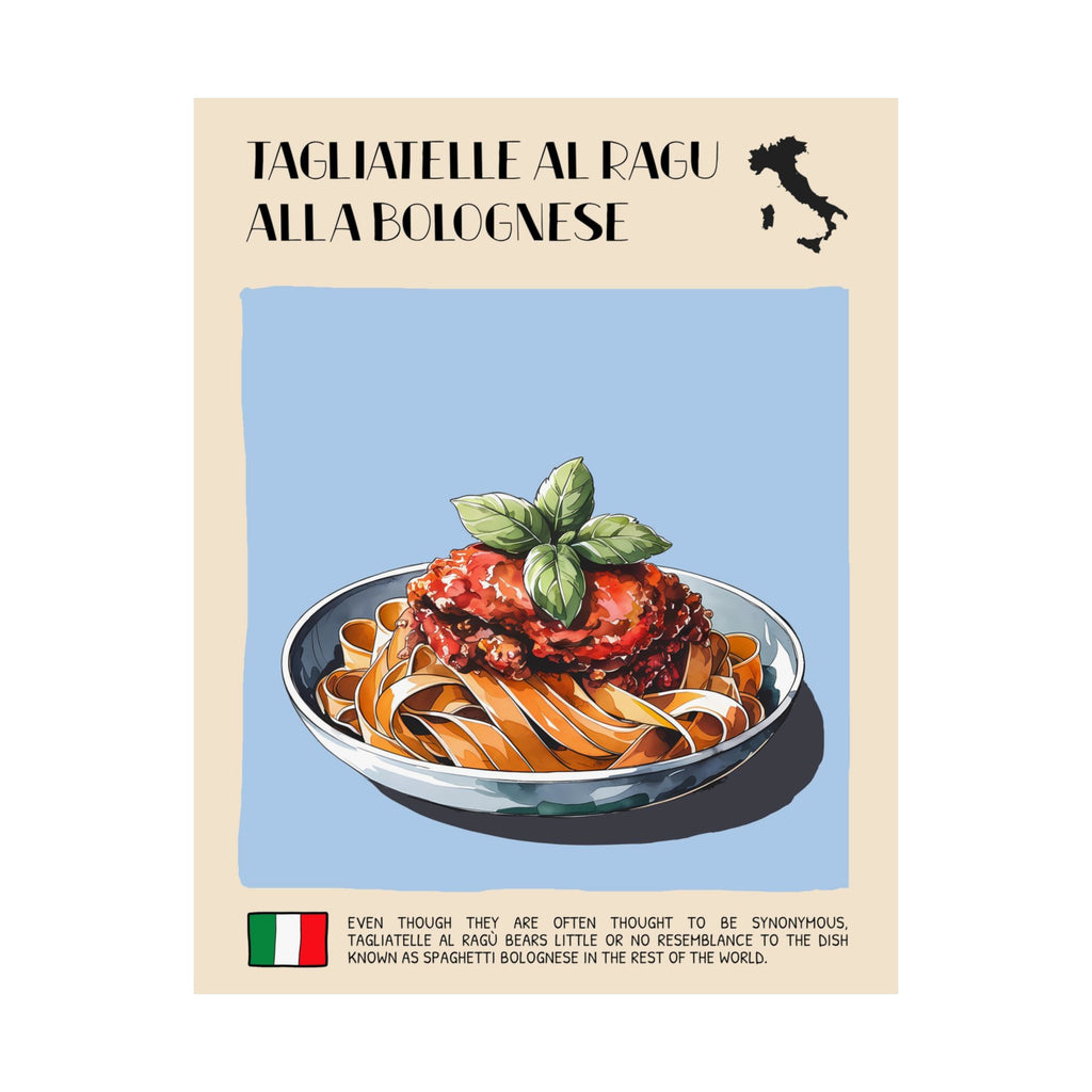Tagliatelle al Ragu alla Bolognese Poster —  Kitchen Art Vertical Matte Print