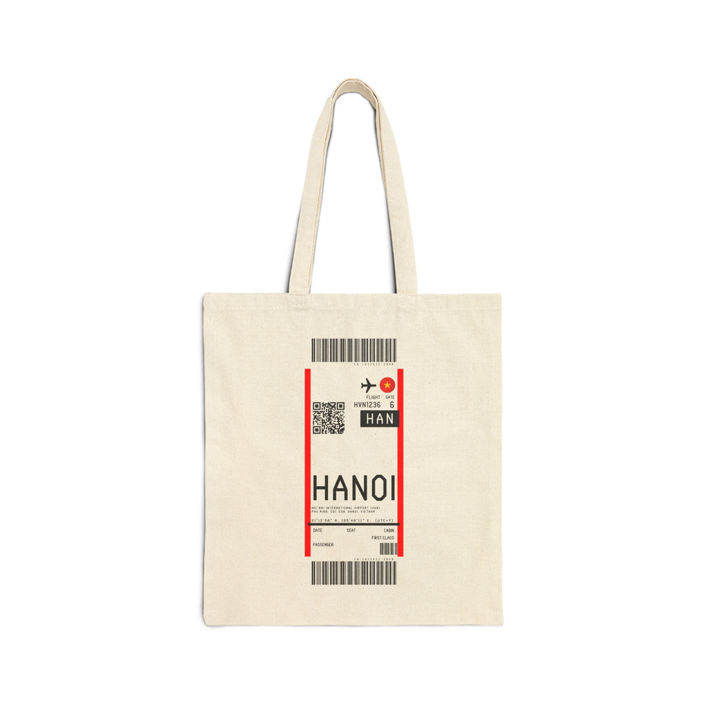 Hanoi Luggage Tag Canvas Tote Bag