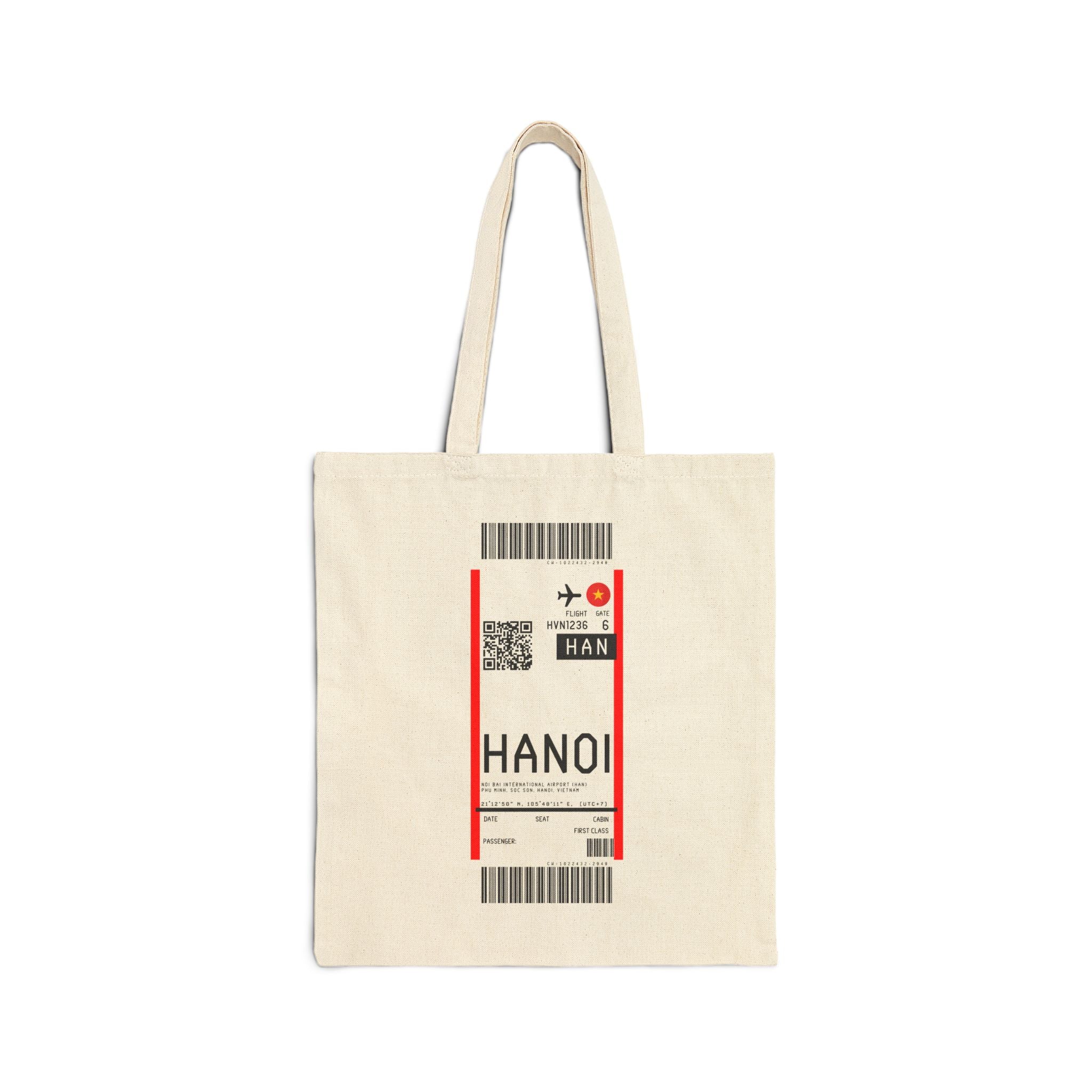 Hanoi Luggage Tag Canvas Tote Bag