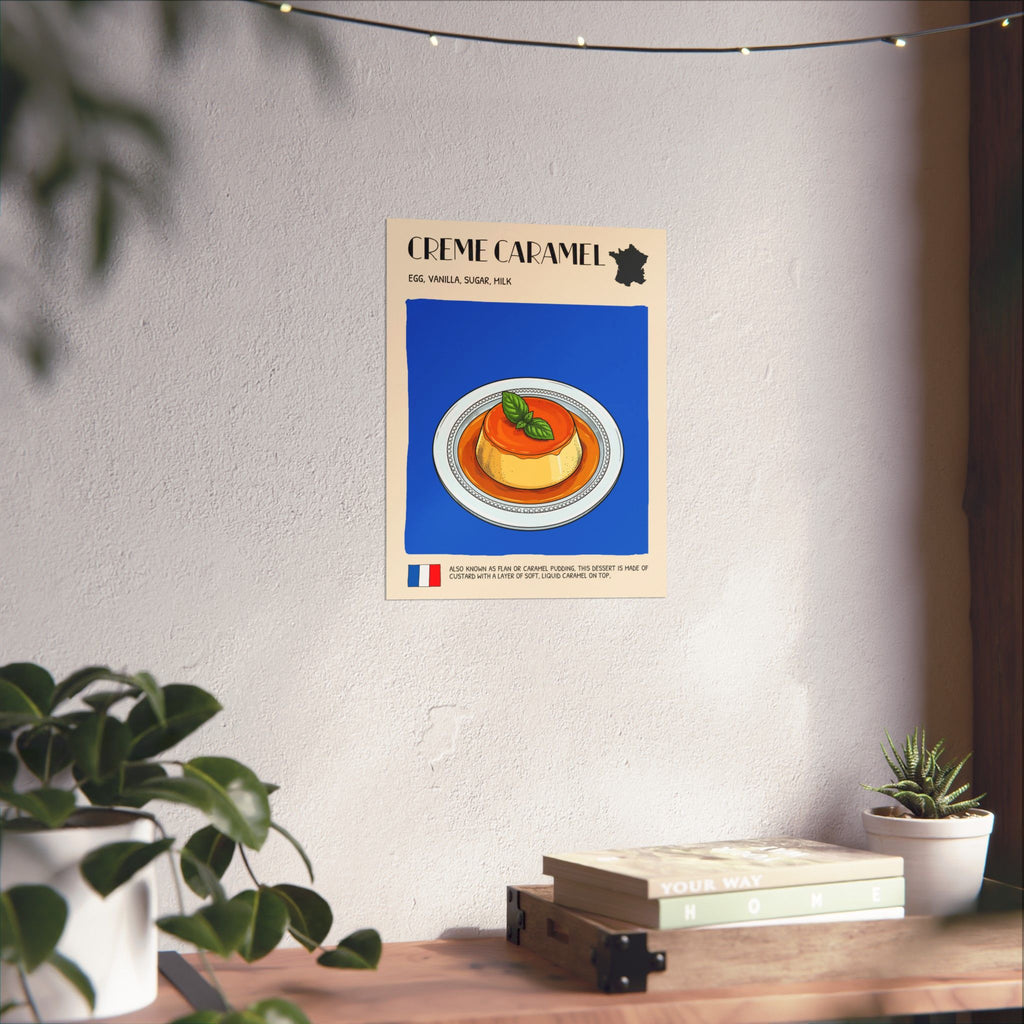 Creme Caramel Poster —  Kitchen Art Vertical Matte Print