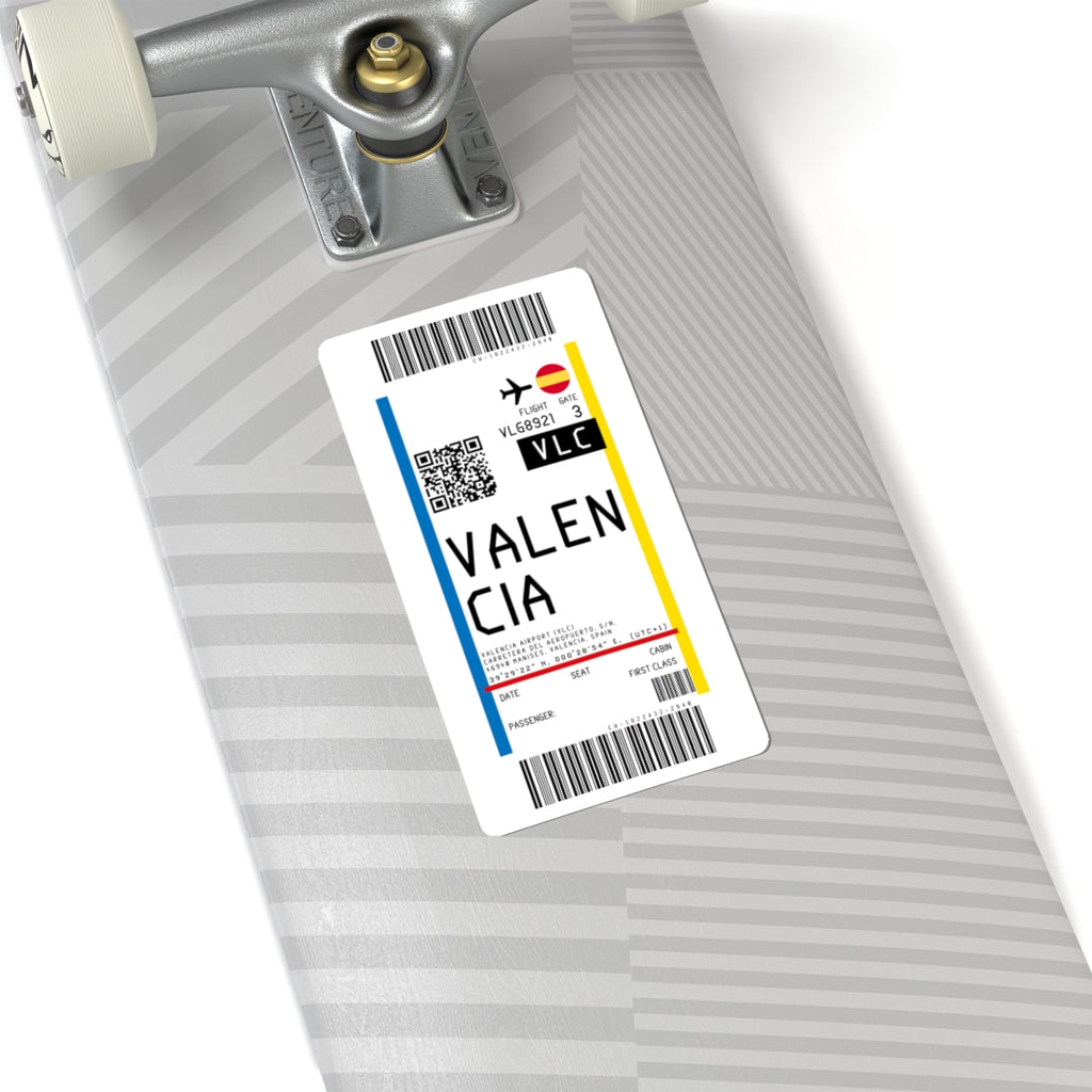 Valencia Airport (VLC) Boarding Pass Sticker — Travel Luggage Decal
