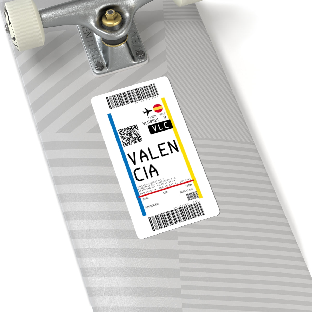 Valencia Airport (VLC) Boarding Pass Sticker — Travel Luggage Decal