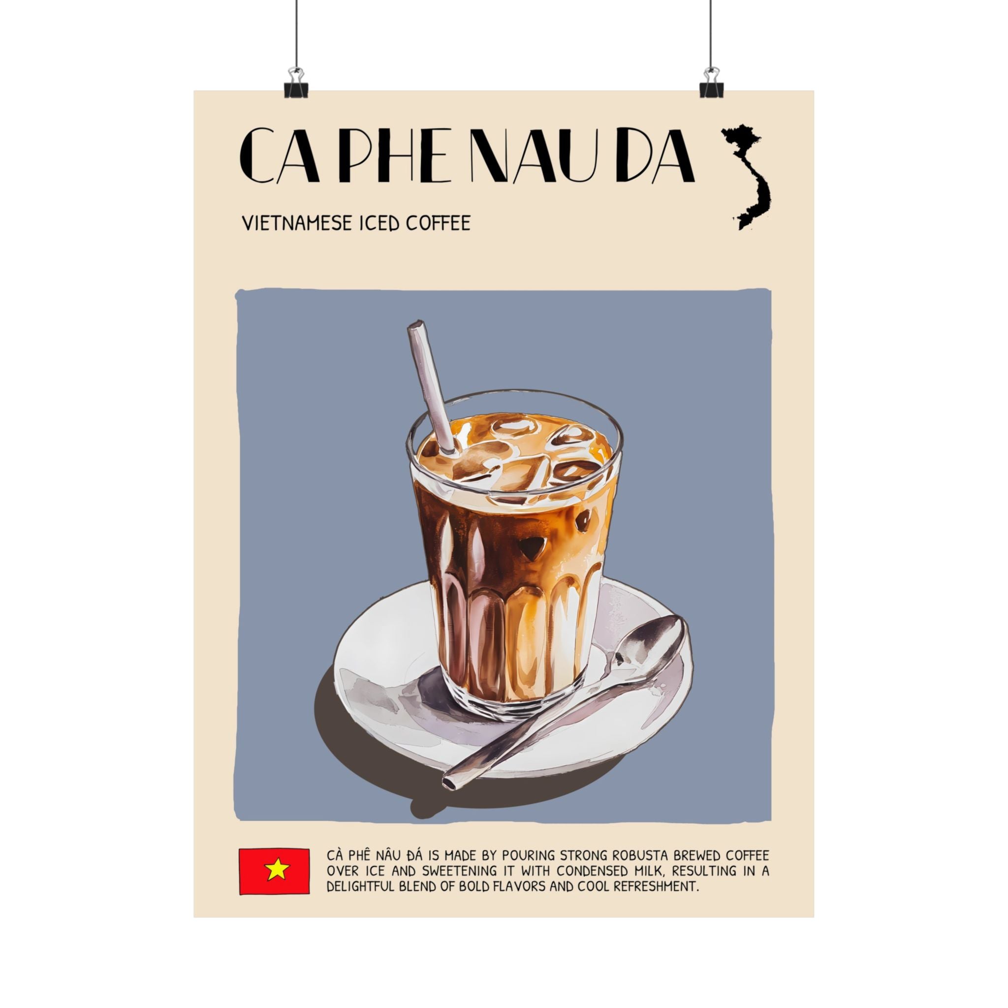 Ca Phe Nau Da Matte Poster — Vietnamese Food Kitchen Art