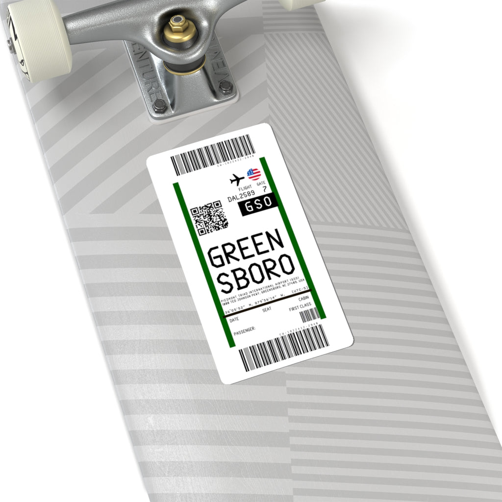 Piedmont Triad International Airport (GSO) Boarding Pass Sticker — Travel Luggage Decal