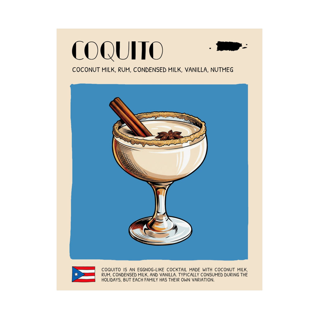 Coquito Poster — Puerto Rican Cocktail Art Print