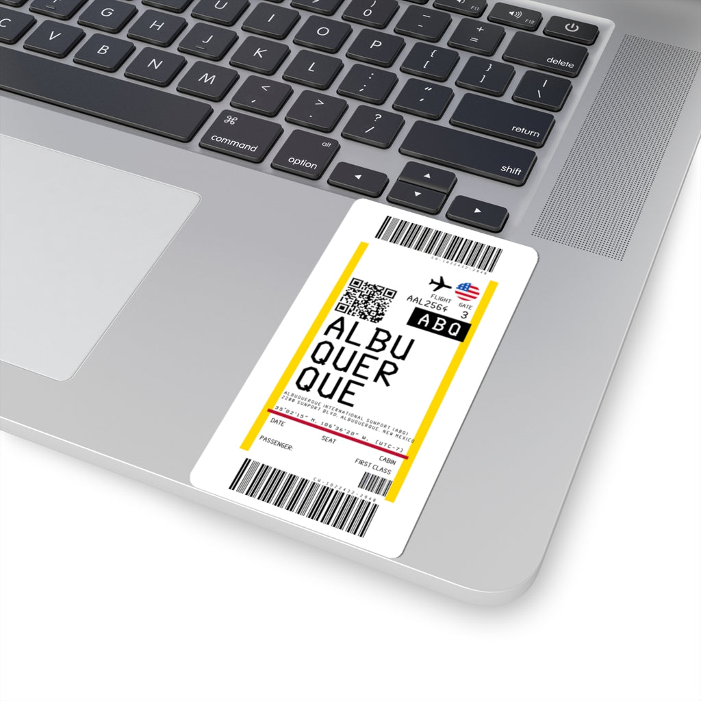 Albuquerque International Sunport (ABQ) Boarding Pass Sticker — Travel Luggage Decal
