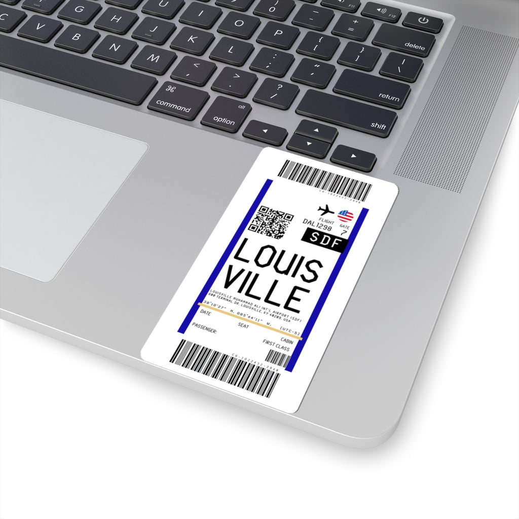 Louisville Muhammad Ali International Airport (SDF) Boarding Pass Sticker — Travel Luggage Decal