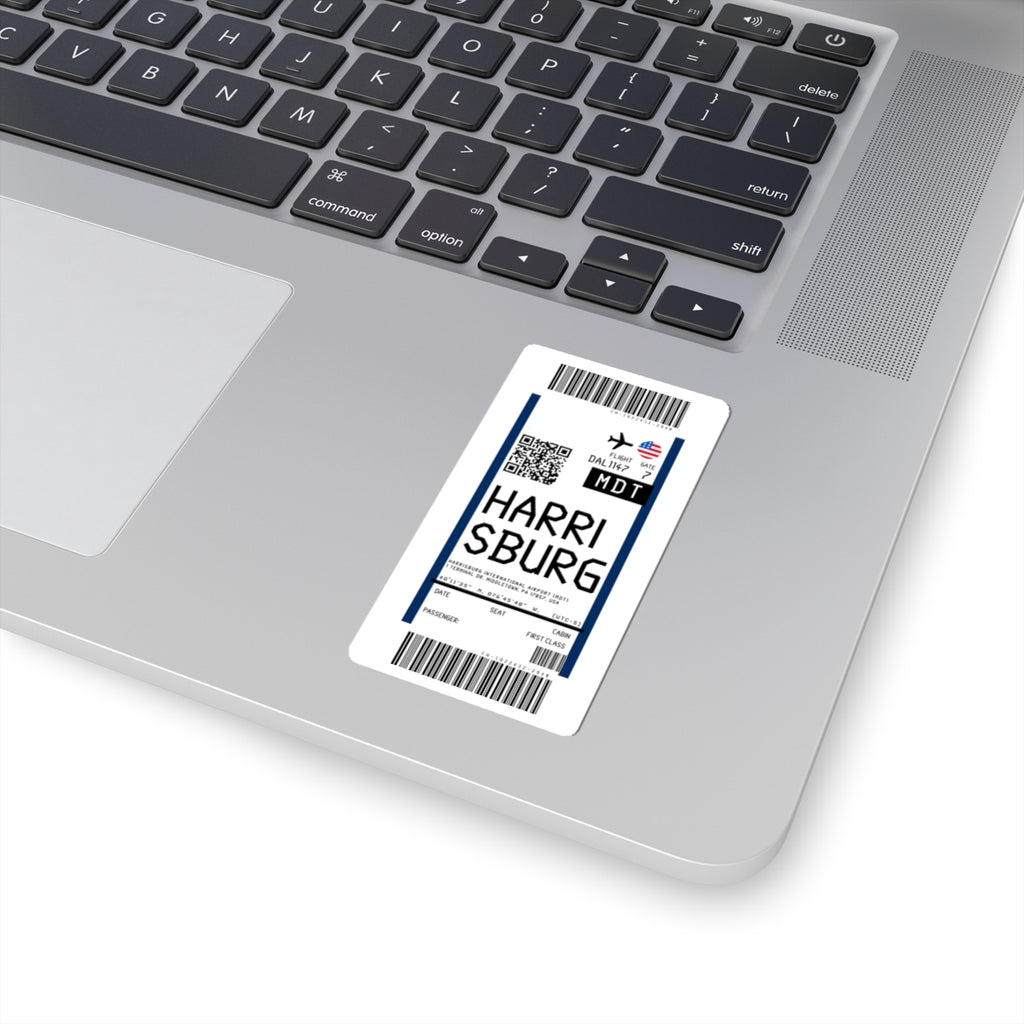 Harrisburg International Airport (MDT) Boarding Pass Sticker — Travel Luggage Decal