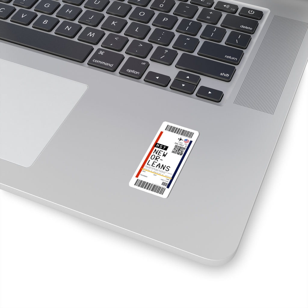 Louis Armstrong New Orleans International Airport (MSY) Boarding Pass Sticker — Travel Luggage Decal