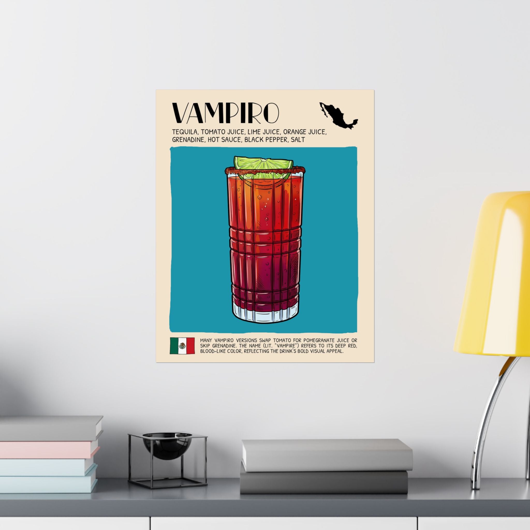 Vampiro Poster — Mexican Cocktail Art Print
