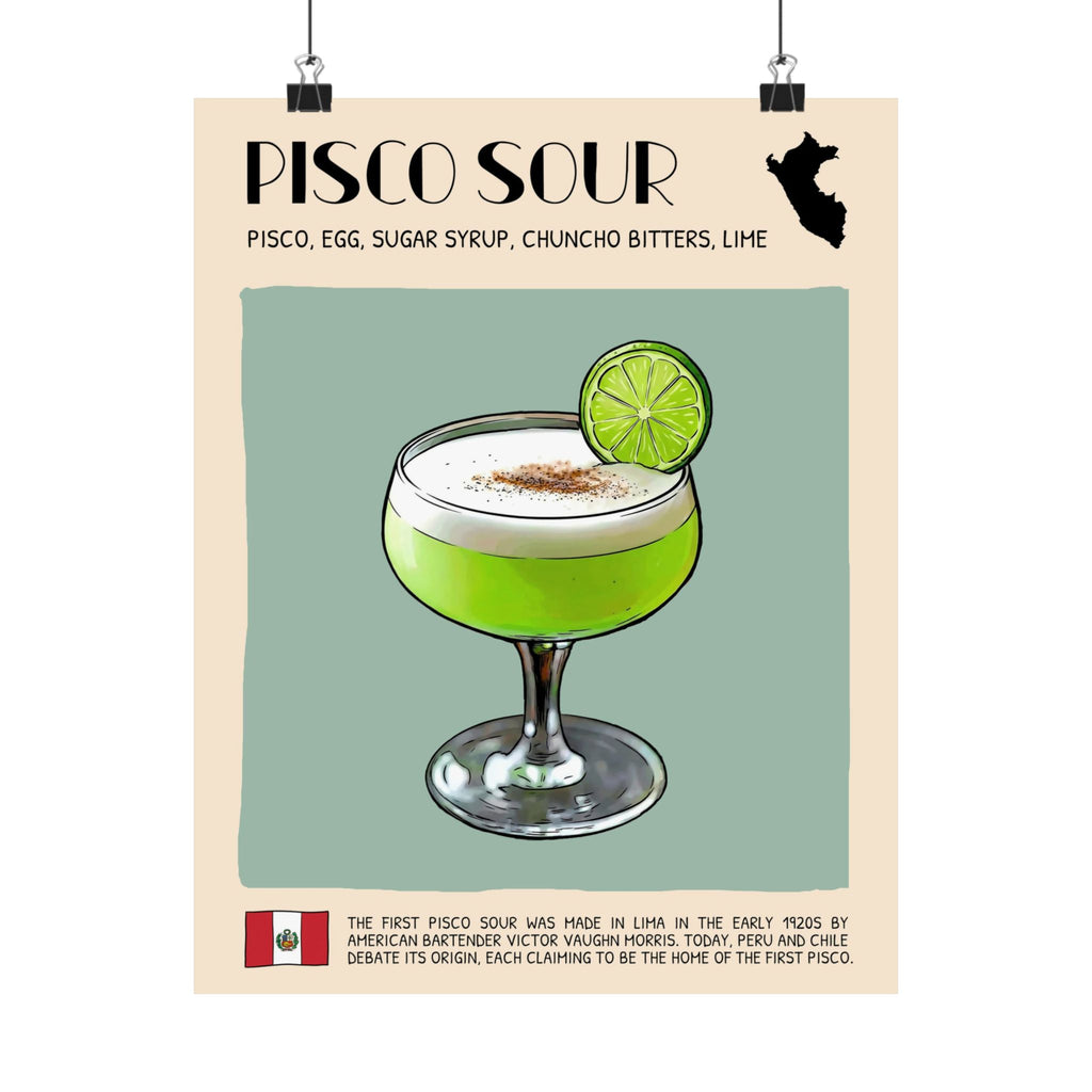 Pisco Sour Poster — Peruvian Cocktail Art Print