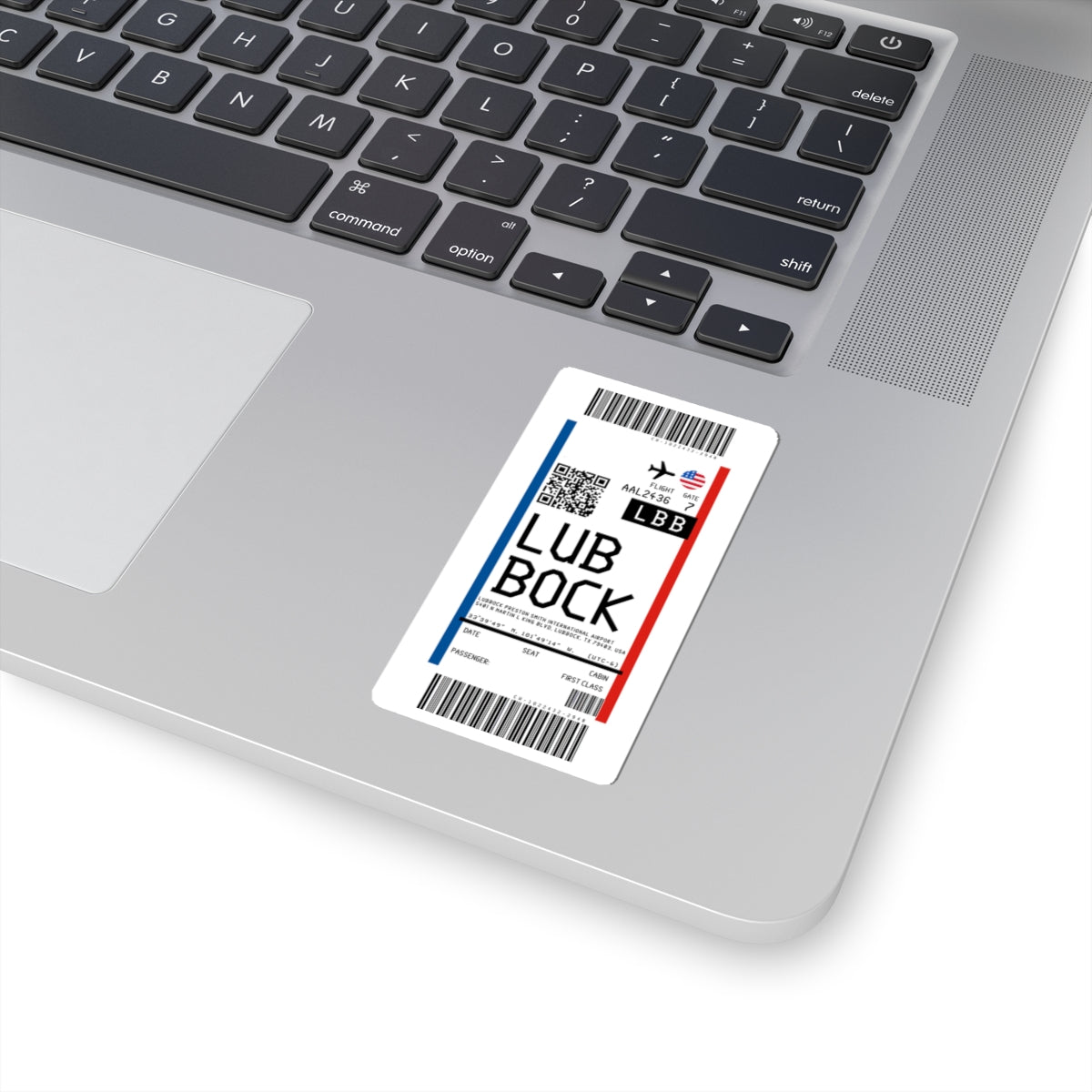 Lubbock Preston Smith International Airport (LBB) Boarding Pass Sticker — Travel Luggage Decal