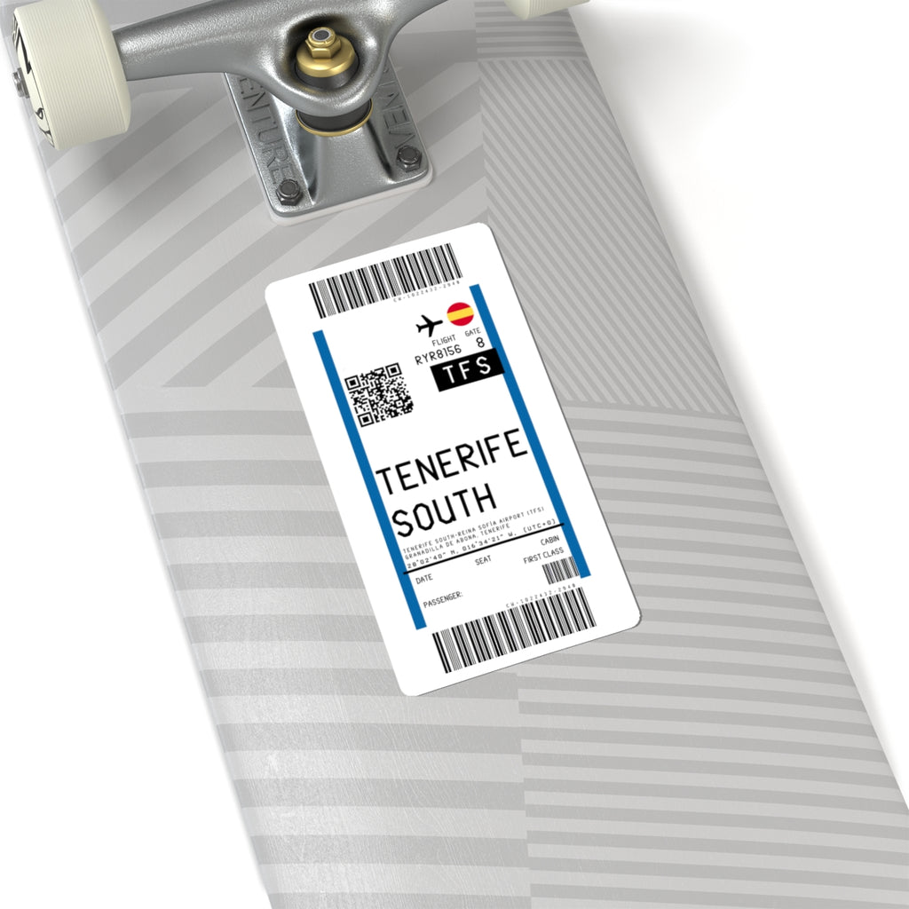 Tenerife South - Reina Sofia Airport (TFS) Boarding Pass Sticker — Travel Luggage Decal