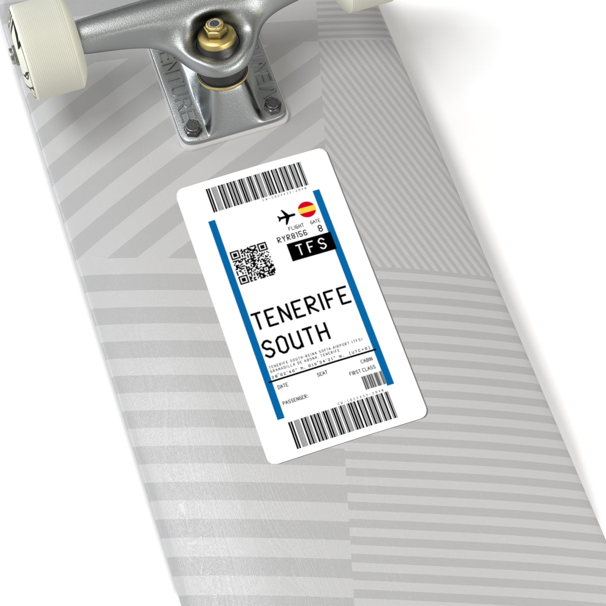 Tenerife South - Reina Sofia Airport (TFS) Boarding Pass Sticker — Travel Luggage Decal