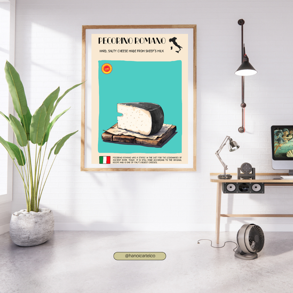 DIGITAL POSTER - ITALIAN FOOD ART -  Pecorino Romano